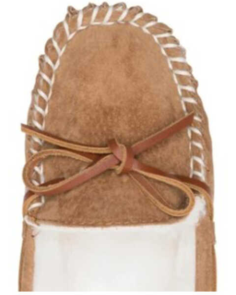 Image #4 - Lamo Footwear Girl's Slip-on Suede Moccasins, Chestnut, hi-res