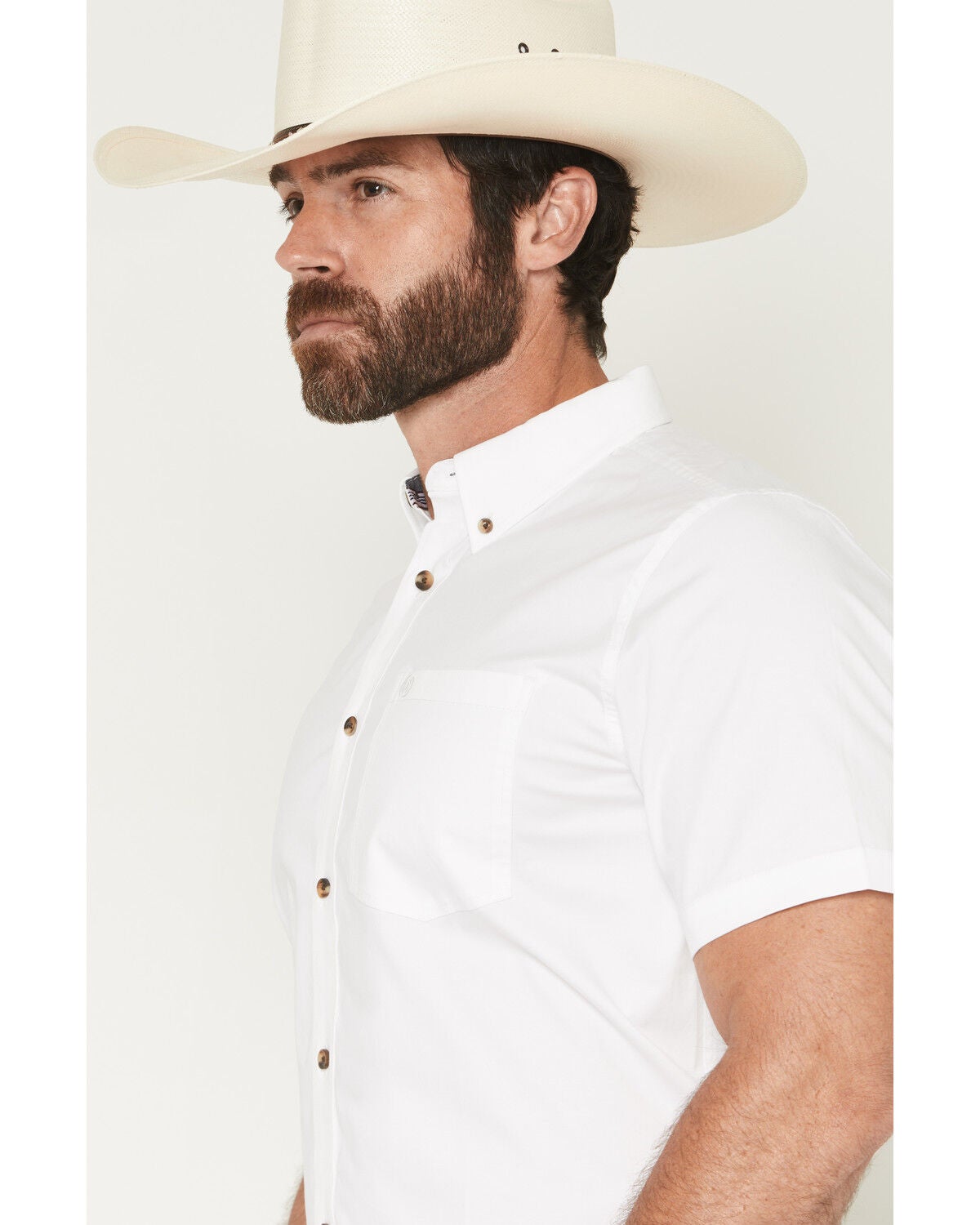 Image #2 - Cody James Men's Basic Solid Short Sleeve Button-Down Stretch Western Shirt, White, hi-res