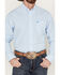 Image #3 - George Strait by Wrangler Men's Plaid Print Button Down Long Sleeve Western Shirt, Light Blue, hi-res