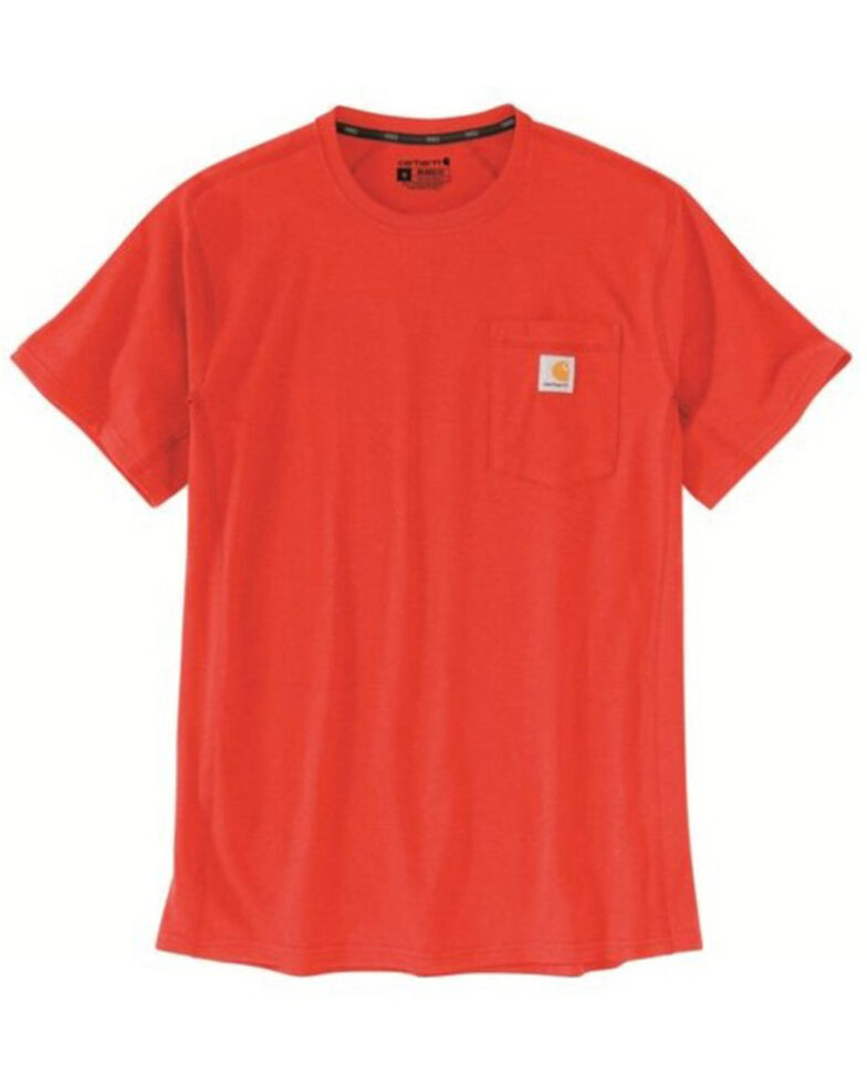 Carhartt Men's Force Midweight Short Sleeve Work Pocket T-Shirt - Tall , Red, hi-res