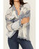Image #3 - People Of Leisure Women's Patchwork Floral Long Sleeve Button-Down Shirt, Blue, hi-res