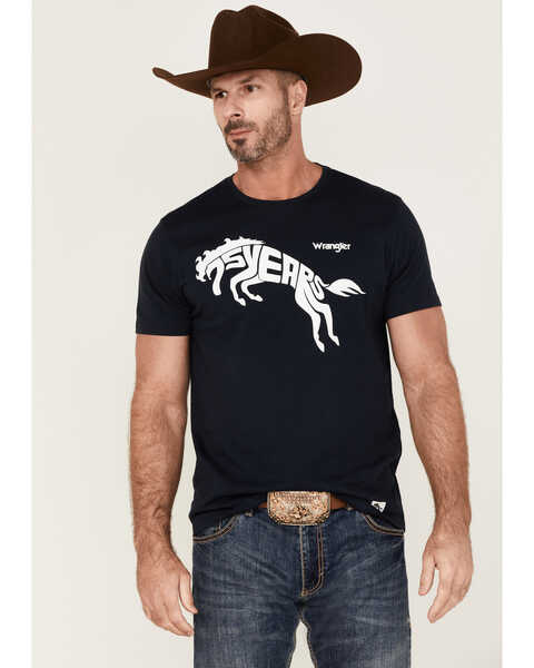Image #1 - Wrangler Men's 75 Years Horse Graphic T-Shirt , Dark Blue, hi-res