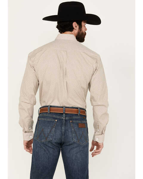 Image #4 - Stetson Men's Geo Print Long Sleeve Button Down Western Shirt, Brown, hi-res