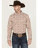 Image #1 - RANK 45® Men's Lagos Southwestern Print Long Sleeve Button-Down Performance Stretch Western Shirt, Ivory, hi-res