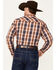 Image #4 - Cowboy Hardware Men's Hermosillo Plaid Print Long Sleeve Snap Western Shirt, Orange, hi-res