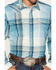 Image #3 - Wrangler Retro Men's Premium Plaid Print Long Sleeve Snap Western Shirt, Light Blue, hi-res