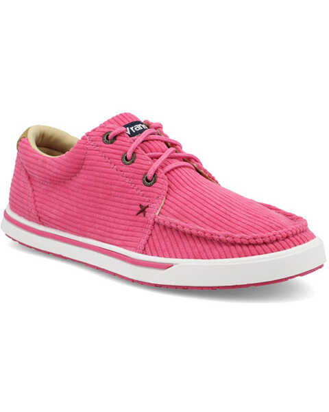 Twisted X Wrangler Women's Kicks Casual Shoes - Moc Toe , Pink, hi-res