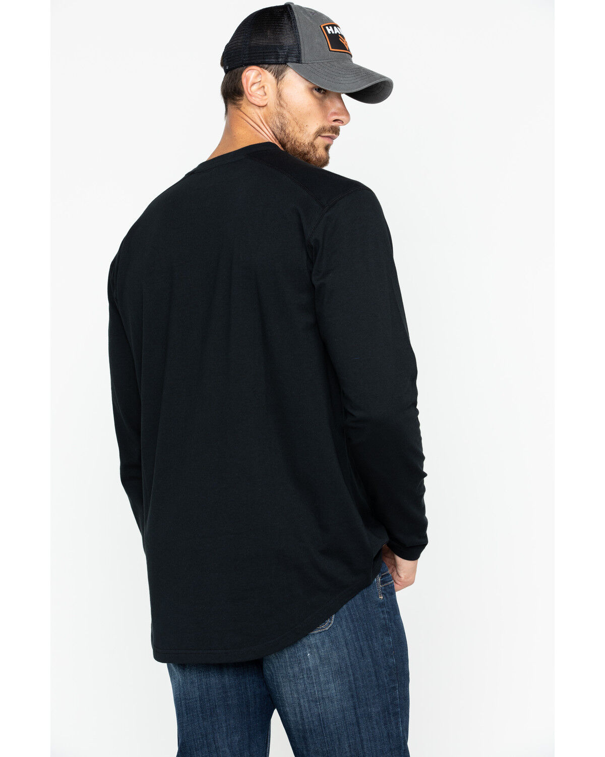 Image #2 - Hawx Men's Logo Crew Long Sleeve Work T-Shirt - Tall, Black, hi-res