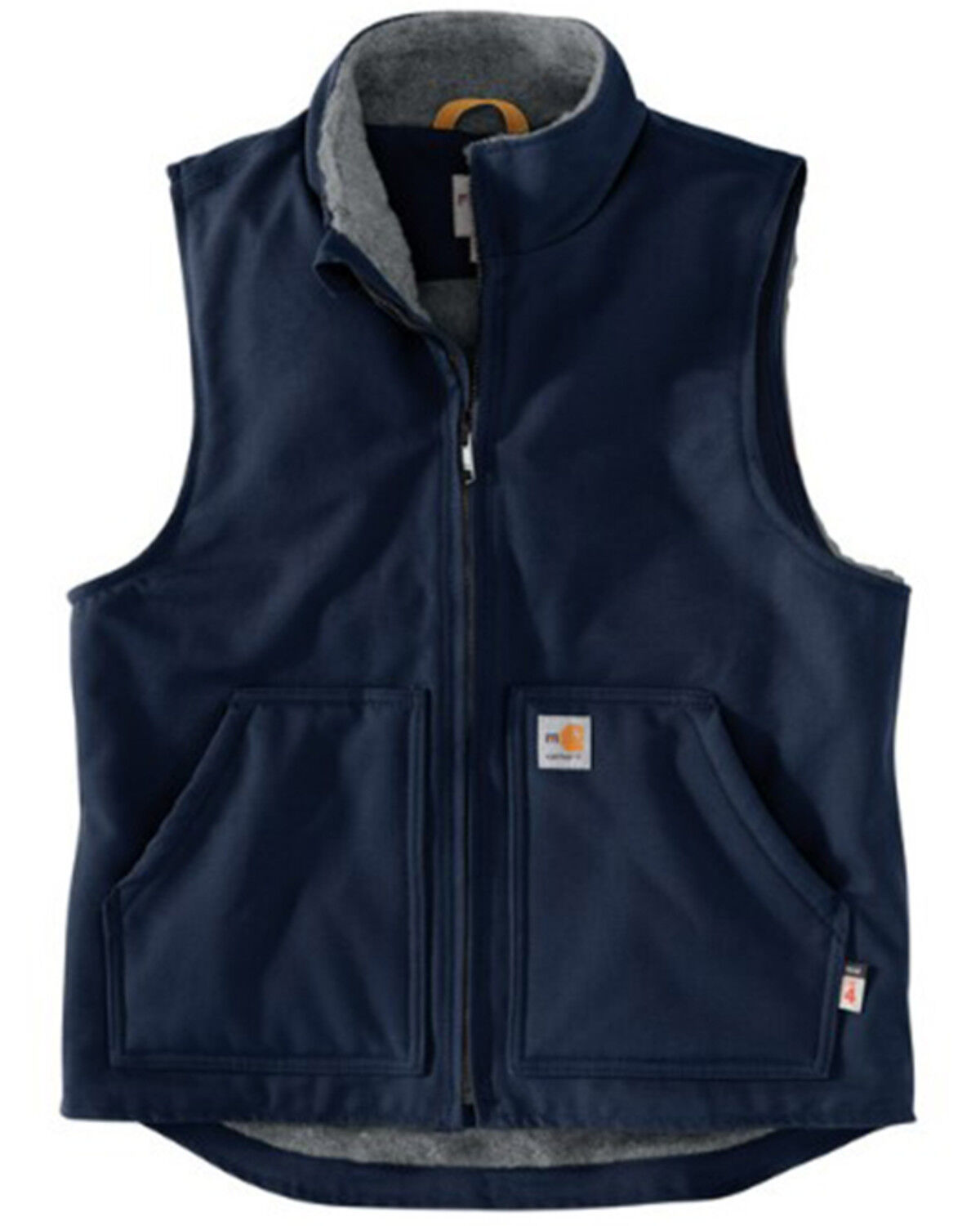 Image #1 - Carhartt Men's FR Duck Sherpa-Lined Vest, Navy, hi-res