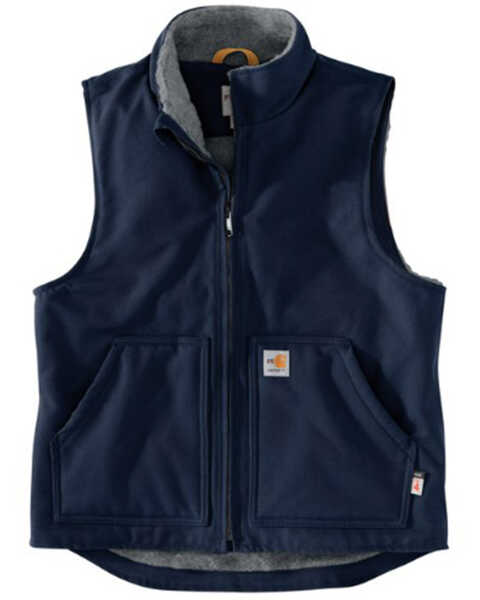 Carhartt Men's FR Duck Sherpa-Lined Vest , Navy, hi-res