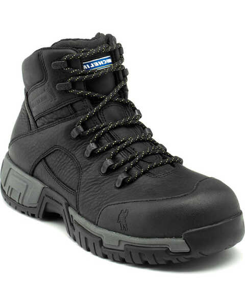 Michelin Men's HydroEdge Puncture Resistant Waterproof Work Boots - Steel Toe, Black, hi-res