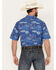 Ariat Men's VentTEK Outbound Print Classic Fit Short Sleeve Performance Shirt, Blue, hi-res