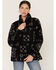 Wrangler Retro Women's Bandana Print Quarter-Zip Sherpa Pullover, Black, hi-res