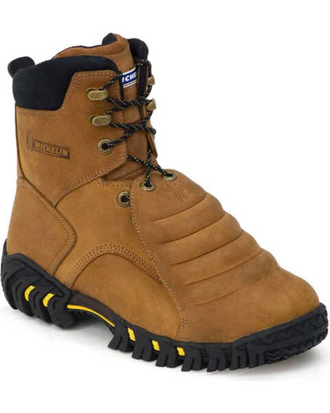 Image #1 - Michelin Men's 8" Sledge Metatarsal EH Work Boots - Steel Toe, Brown, hi-res