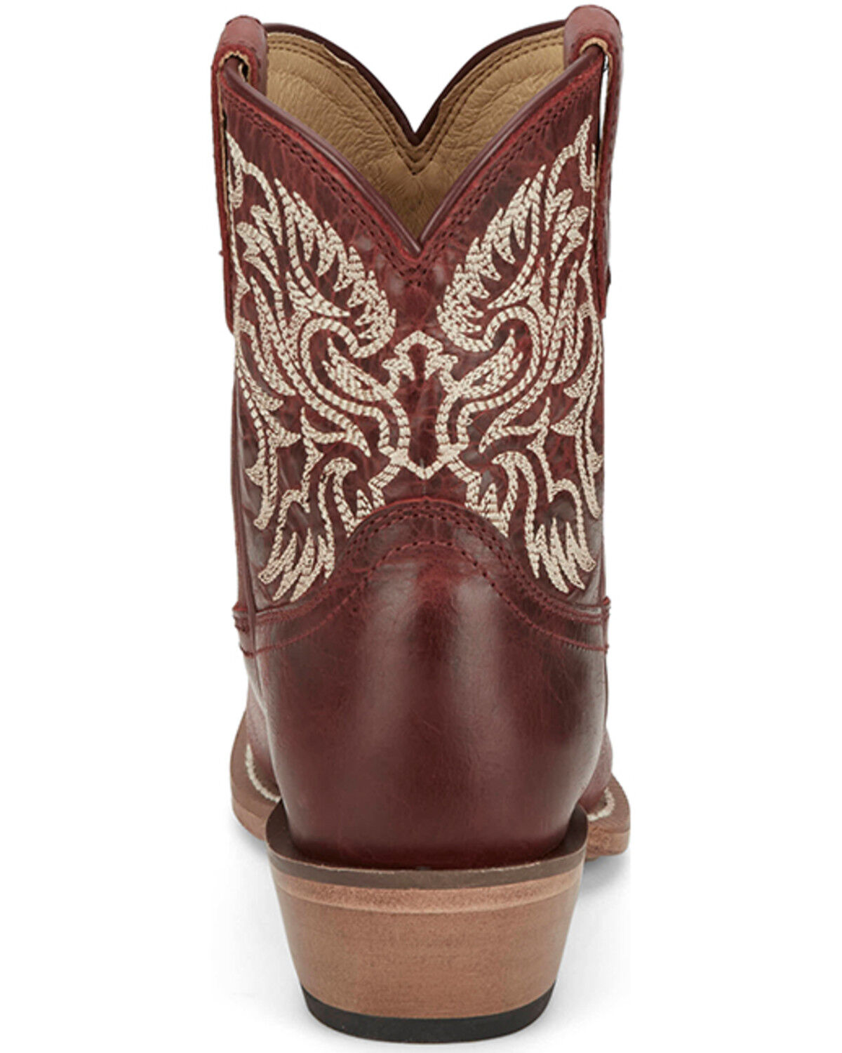 Image #5 - Justin Women's Isabella Western Booties - Snip Toe, Red, hi-res