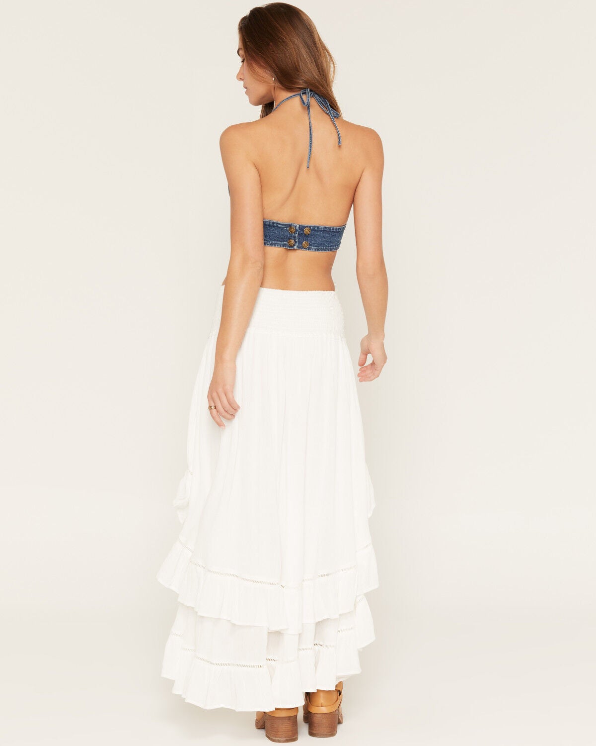 Image #5 - Cleo + Wolf Women's Ruffle High-Low Skirt, Ivory, hi-res