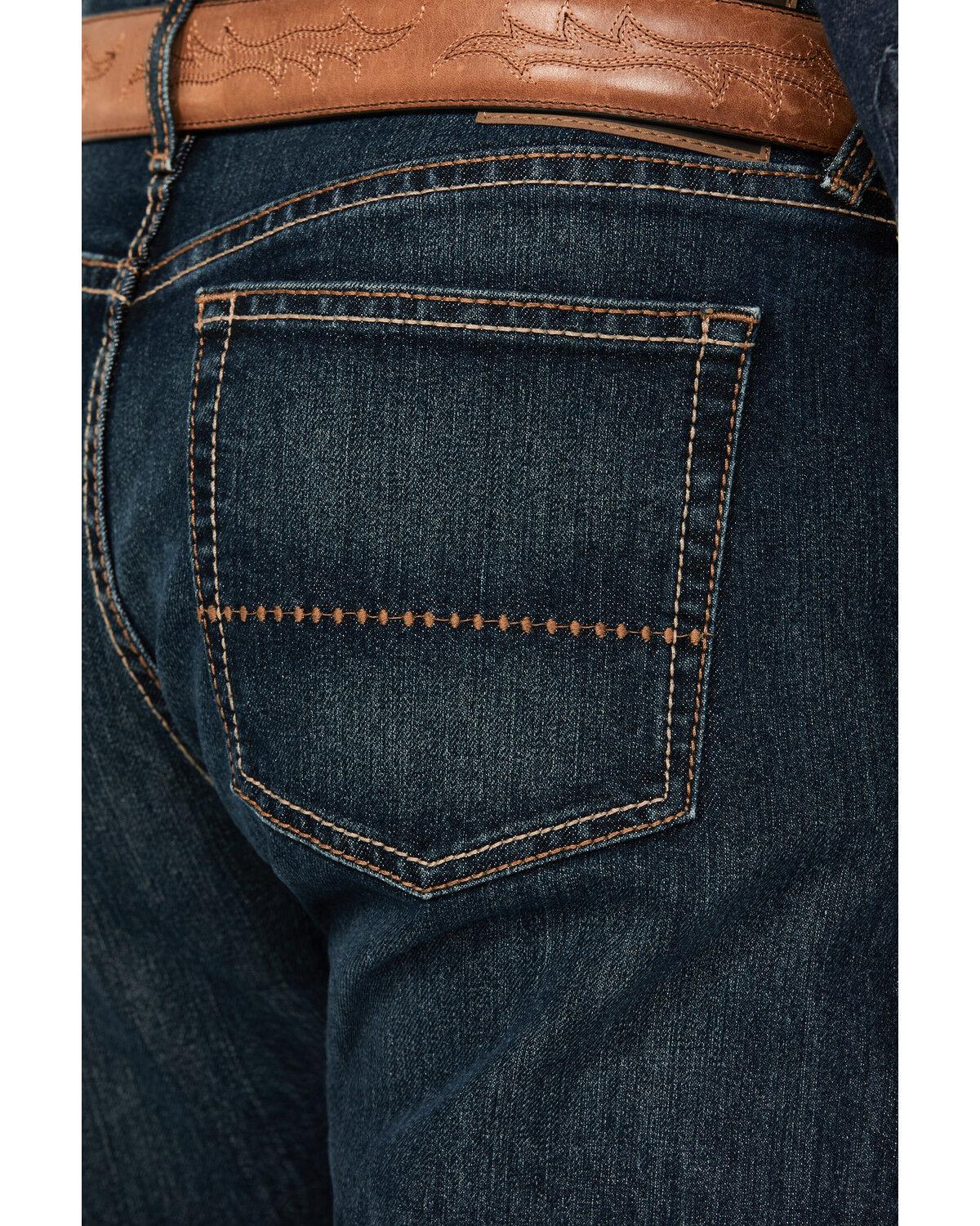 Image #4 - Ariat Men's M2 Bodie Murphy Dark Wash Traditional Relaxed Bootcut Stretch Denim Jeans, Dark Wash, hi-res