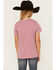 Image #4 - Ariat Girls' Ariat Logo Short Sleeve Graphic Tee, Pink, hi-res