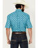 Image #4 - Roper Men's Amarillo Medallion Print Short Sleeve Button-Down Western Shirt, Turquoise, hi-res