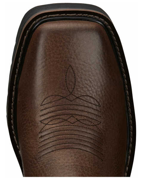 Image #6 - Justin Men's Driller Western Work Boots - Steel Toe, Dark Brown, hi-res