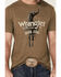 Wrangler Men's Heather Olive Denim Rider Graphic Short Sleeve T-Shirt , Olive, hi-res