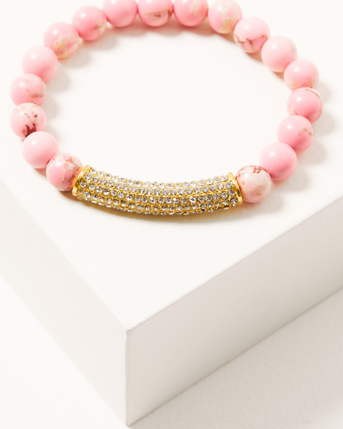 Image #4 - Keep it Gypsy Women's 5-piece Gold & Pink Leopard Beaded Bracelet Set, Pink, hi-res