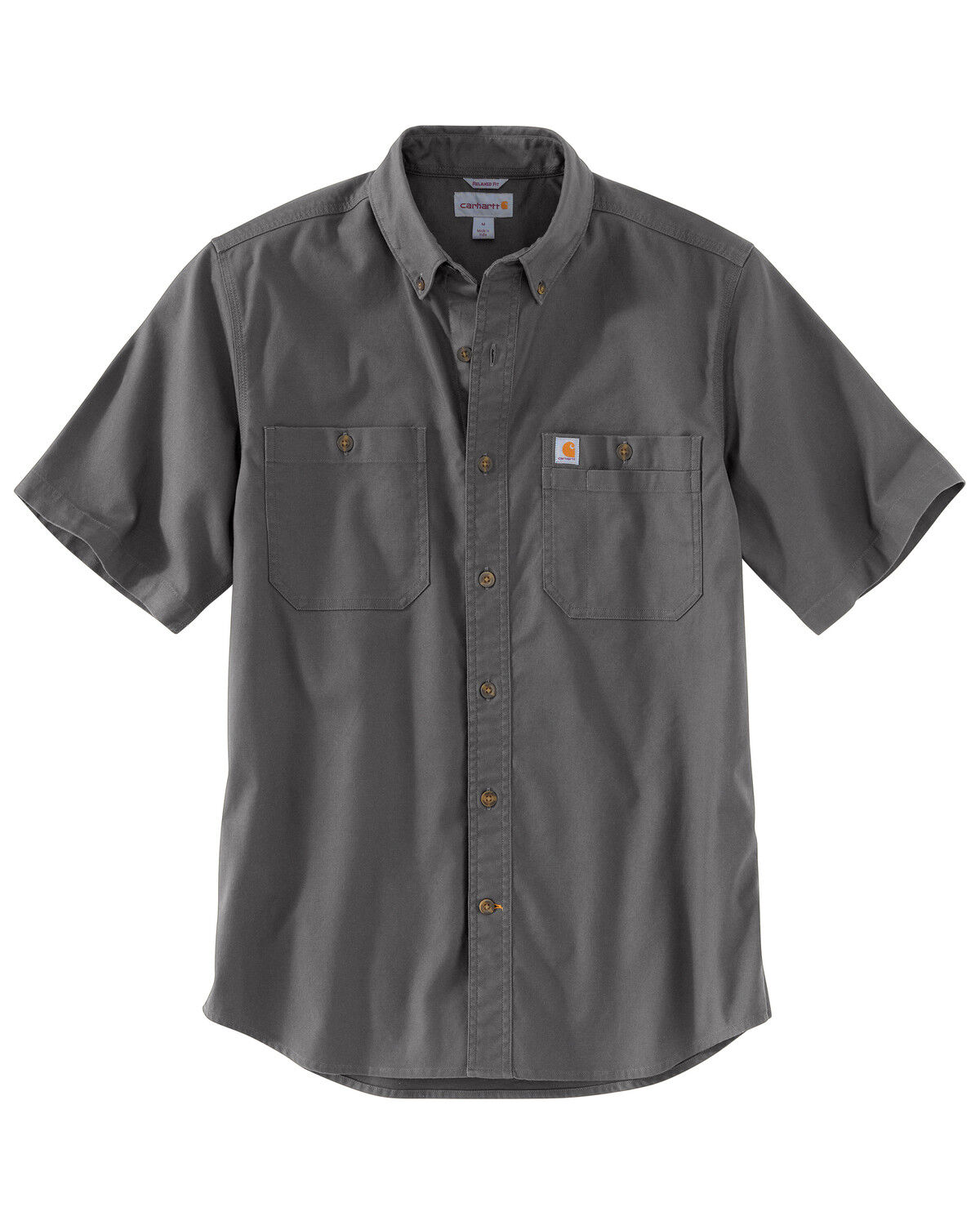 Image #2 - Carhartt Men's Rugged Flex Rigby Short Sleeve Work Shirt - Tall, Charcoal, hi-res