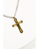 Image #3 - Cody James Men's Gold Cross Turquoise Inlay Necklace , Yellow, hi-res