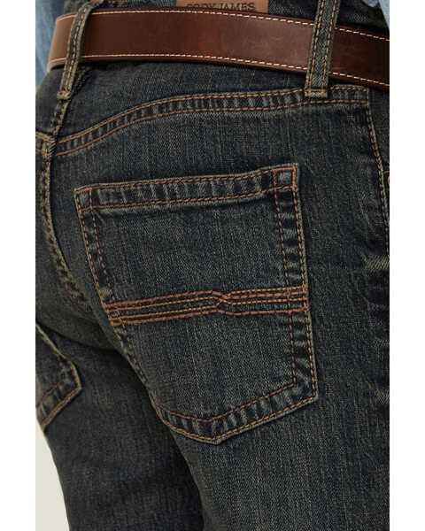 Image #4 - Cody James Boys' Barn Sour Dark Wash Slim Stretch Straight Jeans , Dark Wash, hi-res