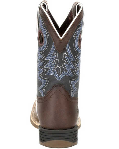 Image #4 - Durango Boys' Lil Rebel Pro Western Boots - Square Toe, Brown/blue, hi-res