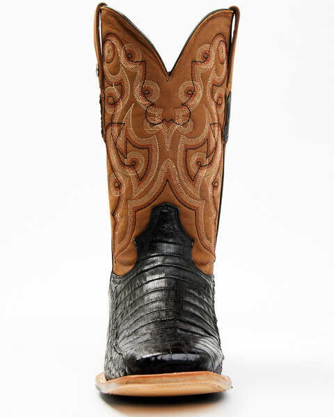 Image #4 - Tanner Mark Men's Exotic Caiman Belly Western Boots - Broad Square Toe, Black, hi-res