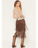 Image #3 - Shyanne Women's Raven Cow Print Faux Suede Fringe Mini Skirt, Brown, hi-res