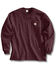 Carhartt Men's Loose Fit Heavyweight Long Sleeve Logo Pocket Work T-Shirt - Big & Tall, Port, hi-res