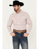 Image #1 - Justin Men's Boot Barn Exclusive JustFlex Geo Print Long Sleeve Button-Down Western Shirt , Red, hi-res