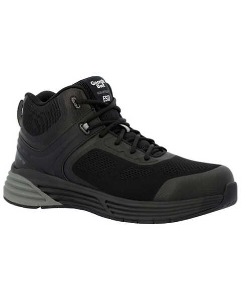 Image #1 - Georgia Boot Men's Durablend Sport Electrical Hazard Athletic Hi-Top Work Shoes - Composite Toe, Black, hi-res