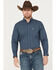 Image #1 - Ariat Men's Pro Series Karim Classic Fit Long Sleeve Button Down Western Shirt, Navy, hi-res
