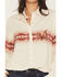 Image #3 - Rock & Roll Denim Women's Running Horse Border Print Oversized Long Sleeve Pearl Snap Western Shirt, Beige, hi-res