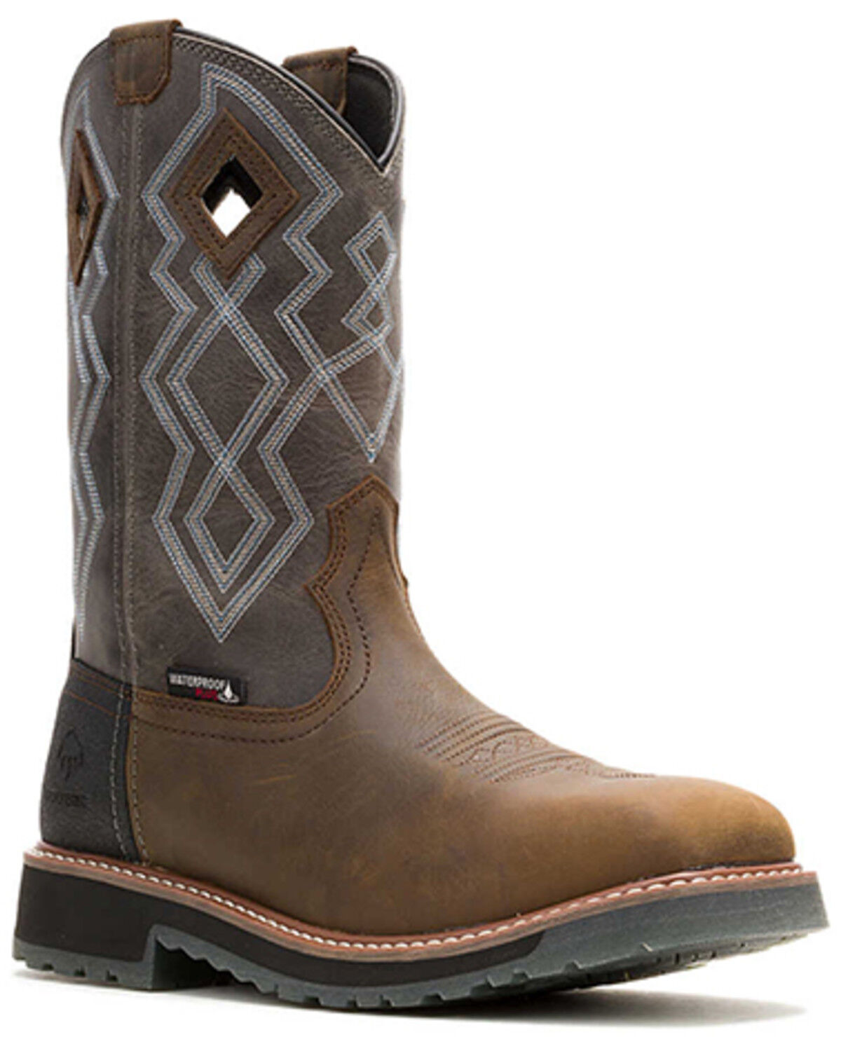 Image #1 - Wolverine Men's Rancher Pro Waterproof Pull-On Work Boots - Nano Composite Toe, Grey, hi-res