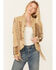 Image #1 - Scully Women's Beaded and Lace Fringe Jacket , Tan, hi-res