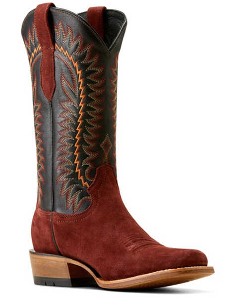 Image #1 - Ariat Men's Futurity Time Roughout Western Boots - Square Toe , Red, hi-res