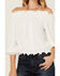Image #3 - Wild Moss Women's Solid Smocked Off The Shoulder Top, White, hi-res