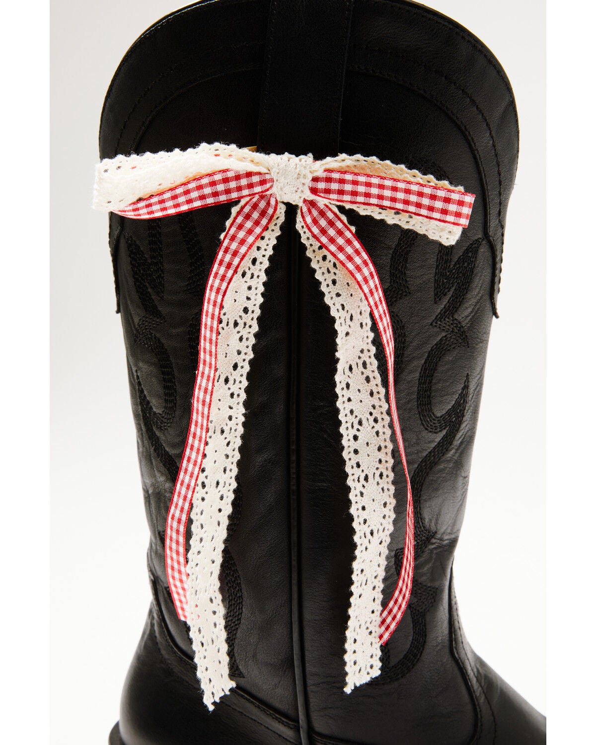 Image #2 - Shyanne Women's Gingham Lace Boot Bow, Red, hi-res