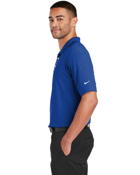Image #3 - Nike Golf Men's Dri-Fit Micro Pique Short Sleeve Work Polo Shirt - Tall , Blue, hi-res