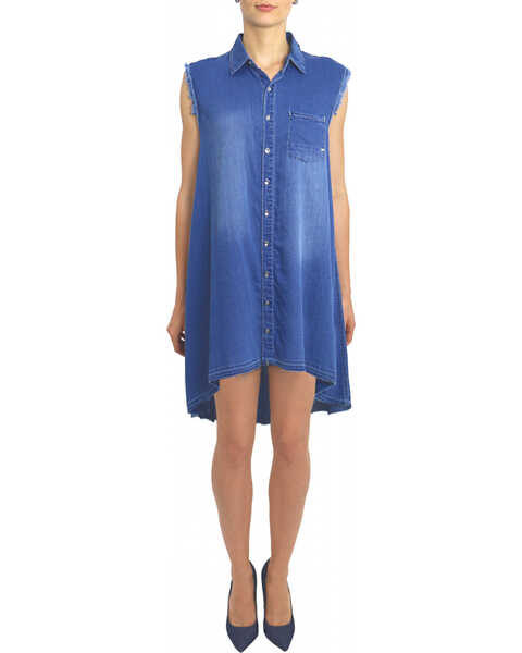 Image #4 - Tractr Blu Women's Monday Blu Shirt Dress , Indigo, hi-res