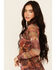 Image #2 - Rock & Roll Denim Women's Boot Barn Exclusive Mesh Desert Print Long Sleeve Mini Dress, Brown, hi-res