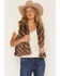 Image #1 - Cripple Creek Women's Faux Fur Zip-Up Vest, Brown, hi-res