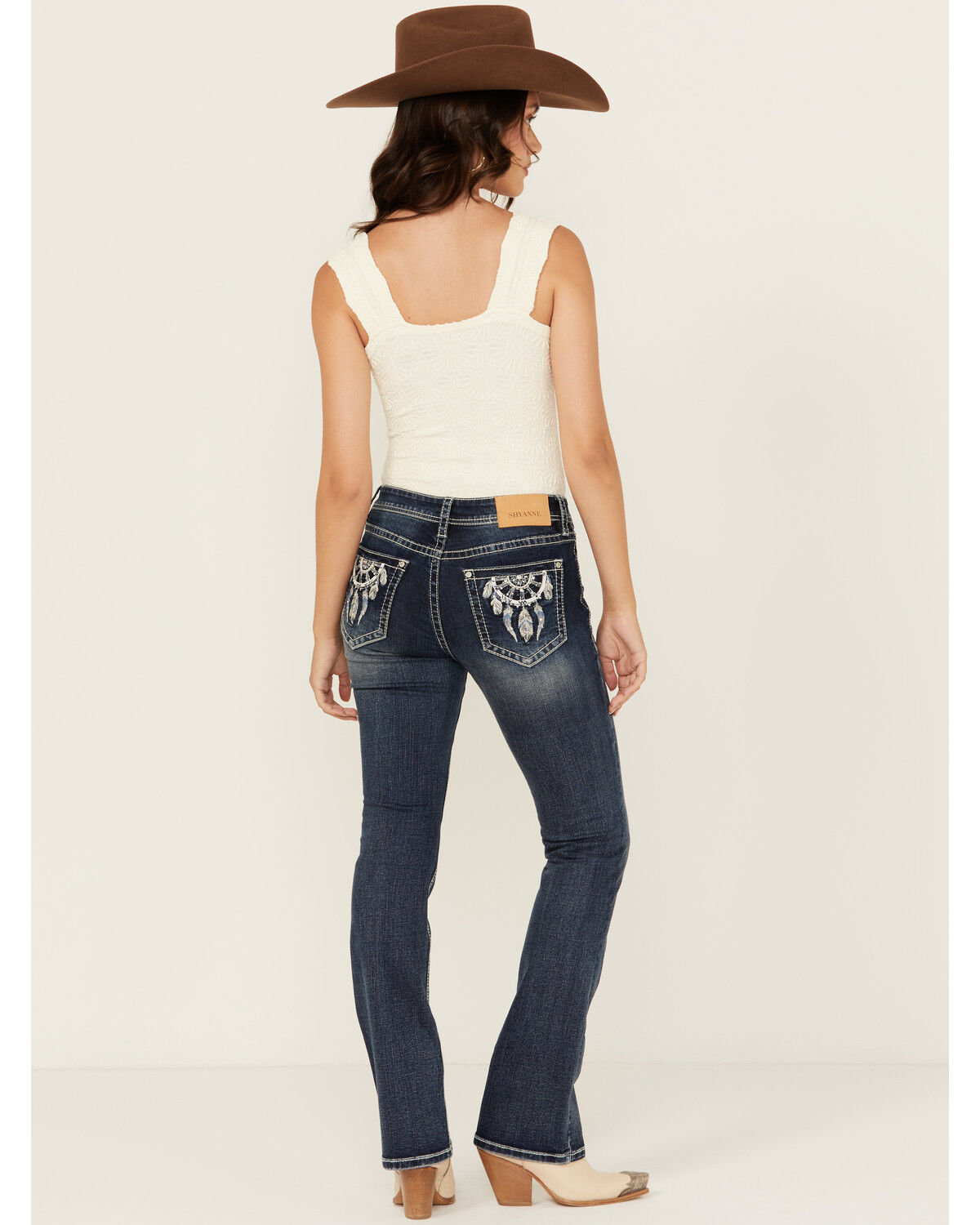Image #1 - Shyanne Women's Dreamcatcher Dark Wash Mid Rise Bootcut Stretch Denim Jeans, Dark Wash, hi-res