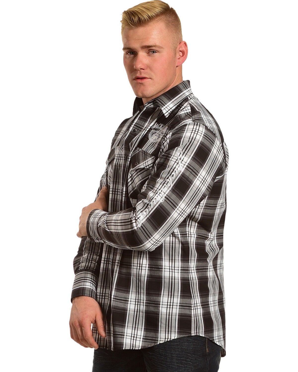 Jack Daniel's Men's Logo Plaid Long 