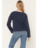 Image #4 - Originality Women's Whip Stitch Tie Front Sweater, Blue, hi-res