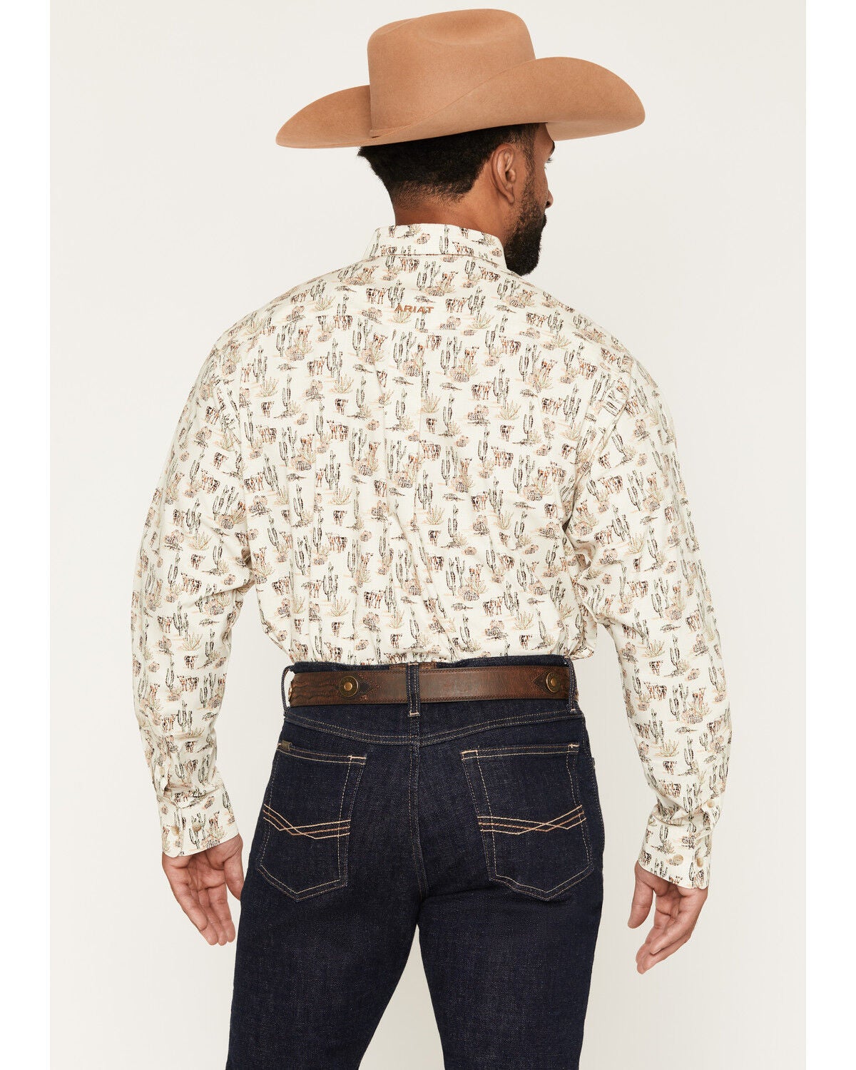 Image #4 - Ariat Men's Luthor Scenic Print Long Sleeve Button-Down Western Shirt, Cream, hi-res